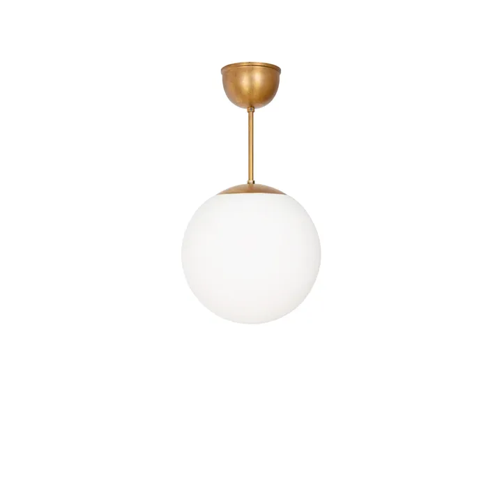 Funkis Glob pendant - White matte raw brass Ø20 cm - Konsthantverk